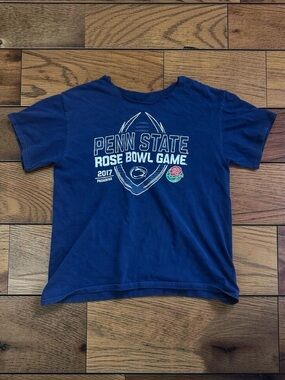 Women’s Penn State 2017 Rose Bowl Game T Shirt Navy Off Shoulder L
